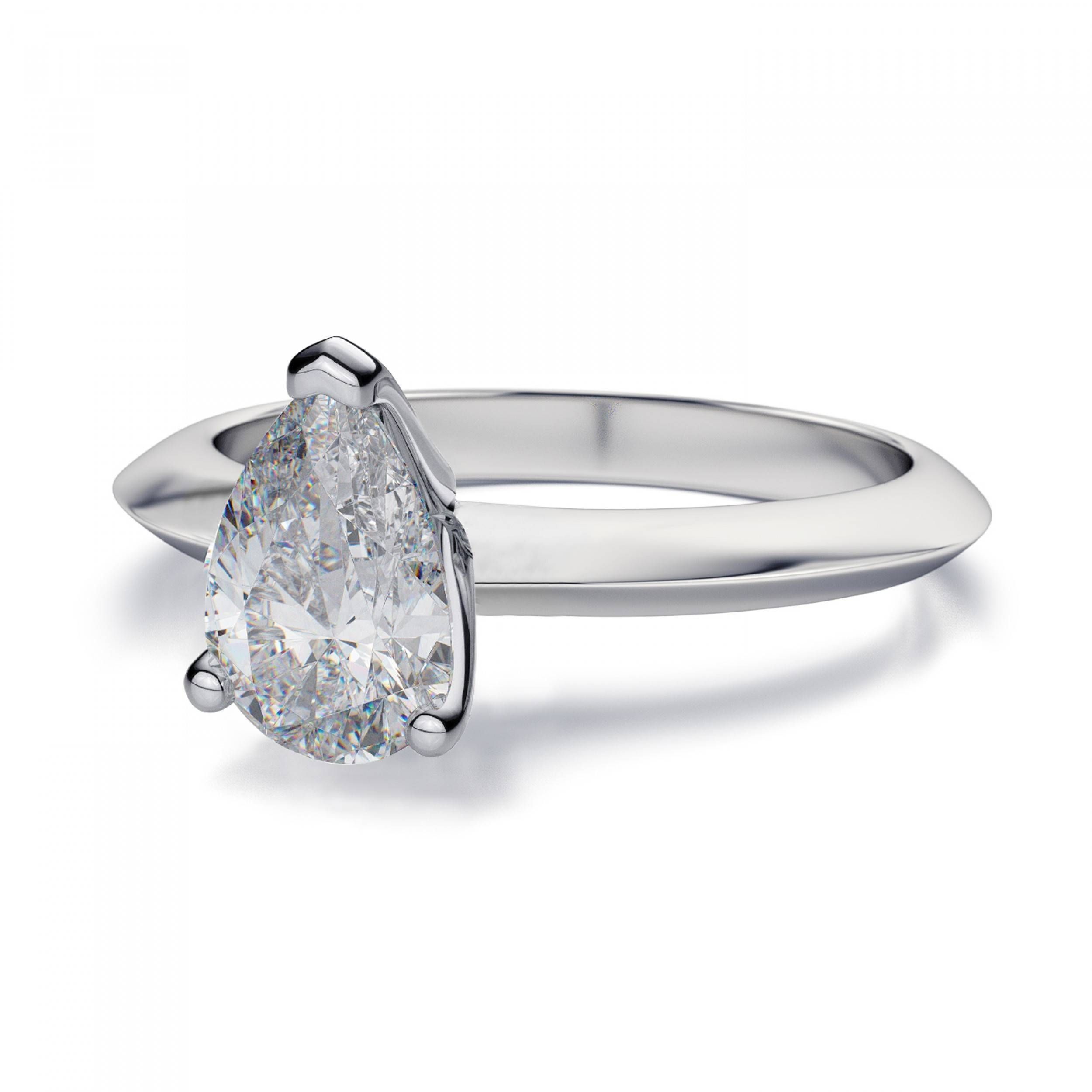 Knife Edge Pear Shape Diamond Ring – Platinum With Regard To Pear Shaped Engagement Ring Settings (View 10 of 15)