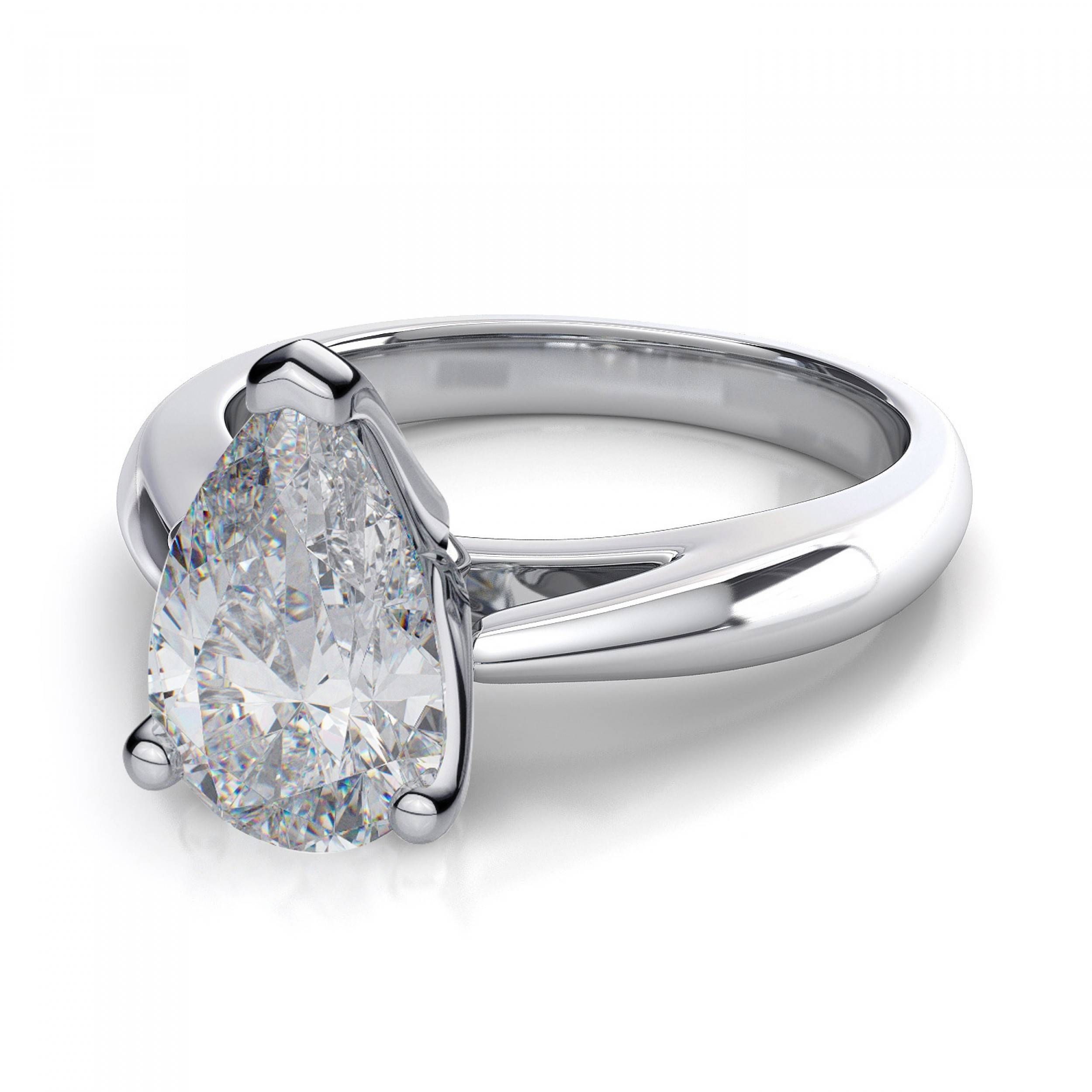 Knife Edge Pear Shape Diamond Solitaire Ring – Platinum Inside Pear Shaped Engagement Rings Diamond Settings (View 6 of 15)