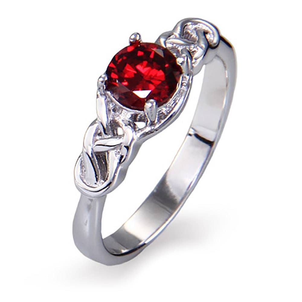 Knot Birthstone Ring In Sterling Silver | Eve's Addiction® Pertaining To Sterling Silver Celtic Engagement Rings (View 6 of 15)