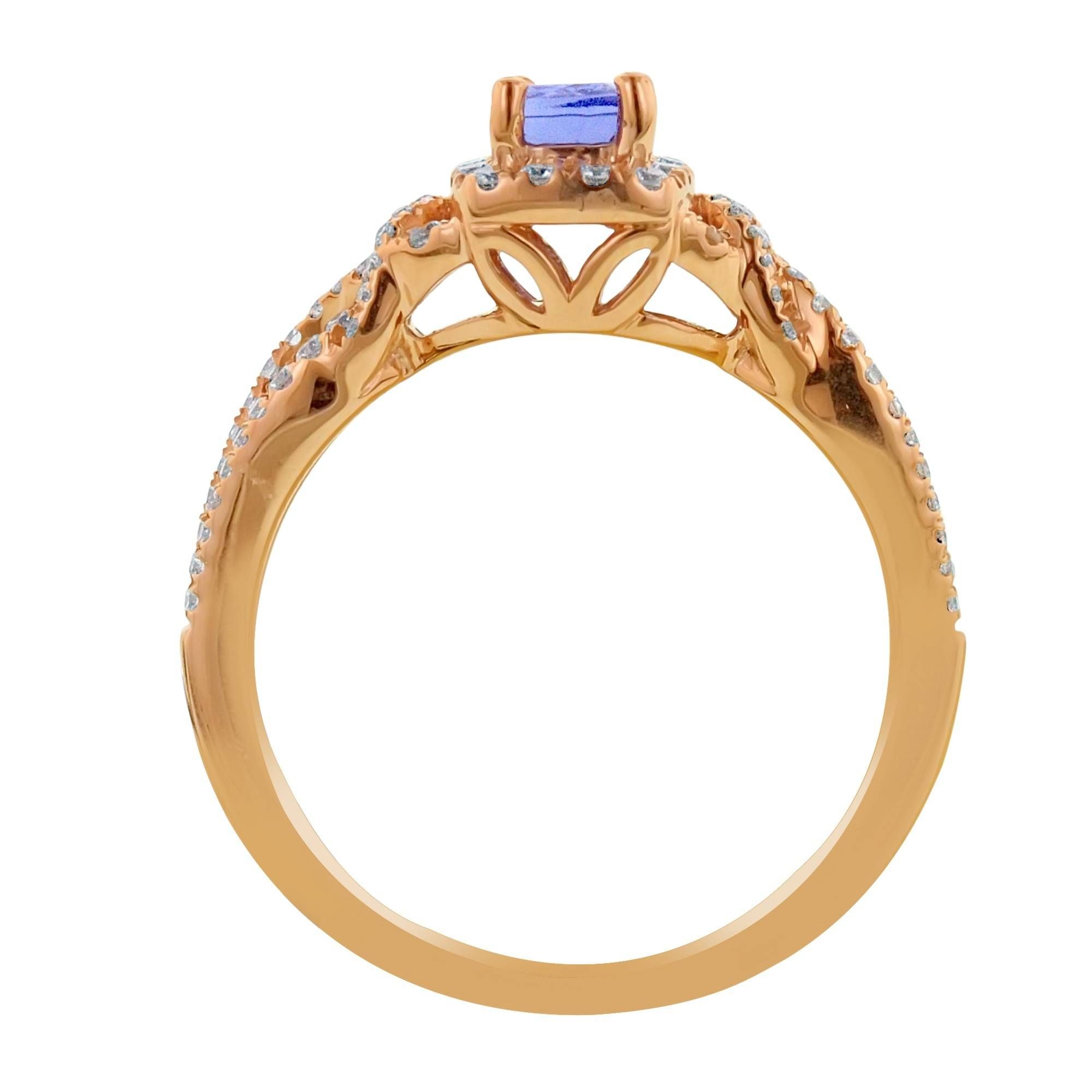 Le Vian Blueberry Tanzanite And Vanilla Diamond Ring In 14kt With Strawberry Gold Wedding Rings (View 10 of 15)