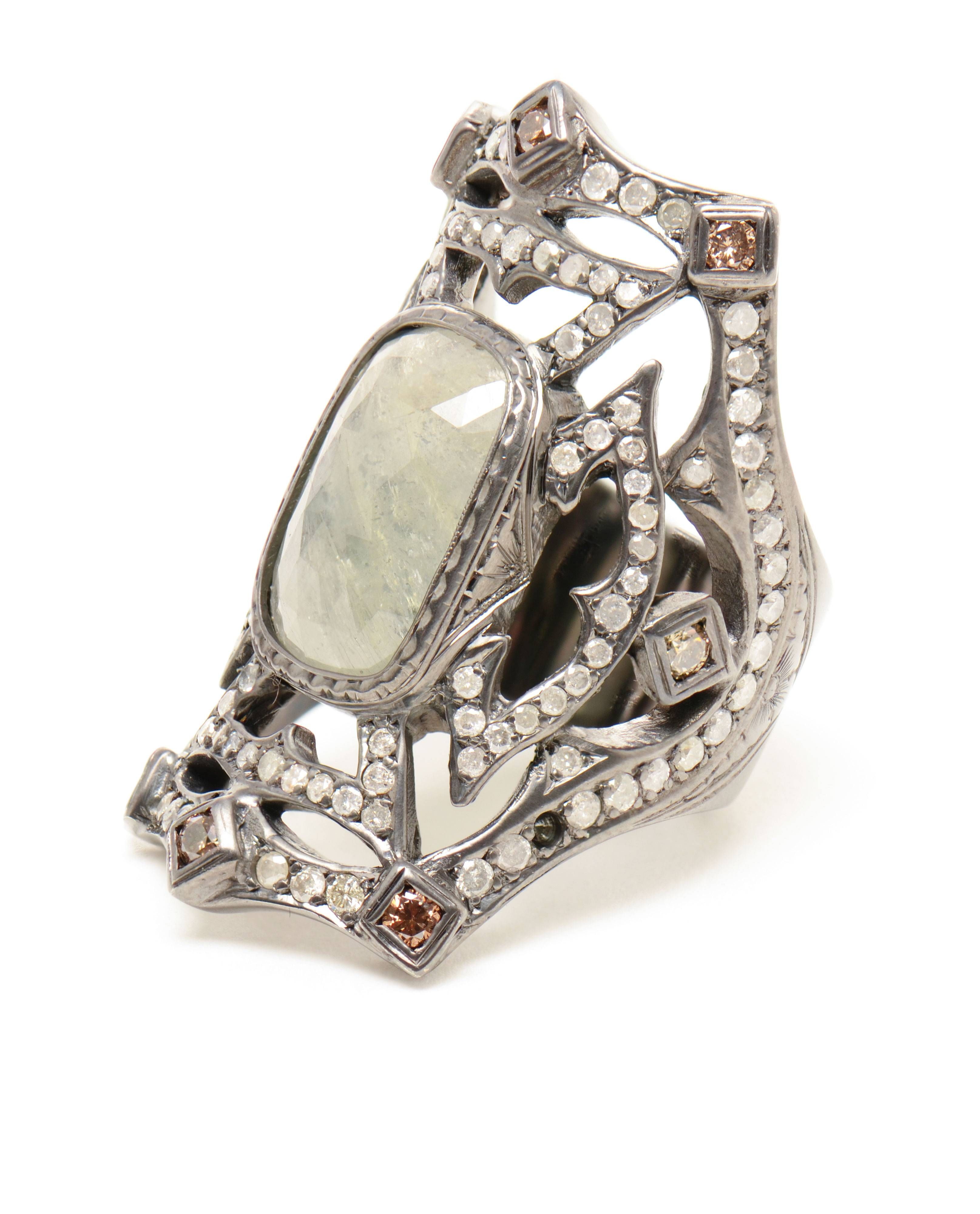 Loree Rodkin Medieval Diamond And Sapphire Ring In Gray | Lyst Throughout Medieval Engagement Rings (View 12 of 15)