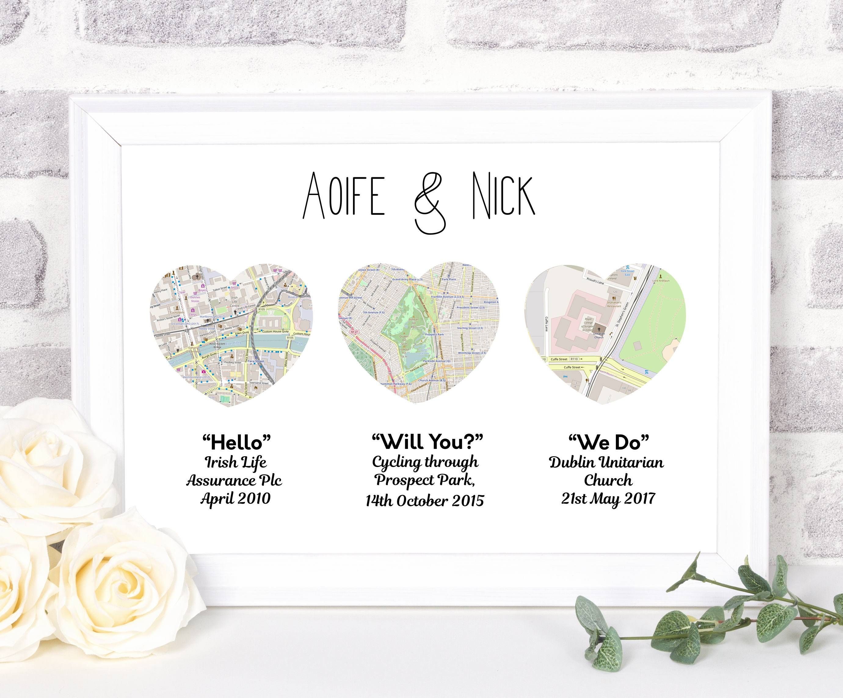 Map Engagement Gift Engagement Map Gift Map Engagement Gifts Throughout Irish Engagement Gifts (View 13 of 15)