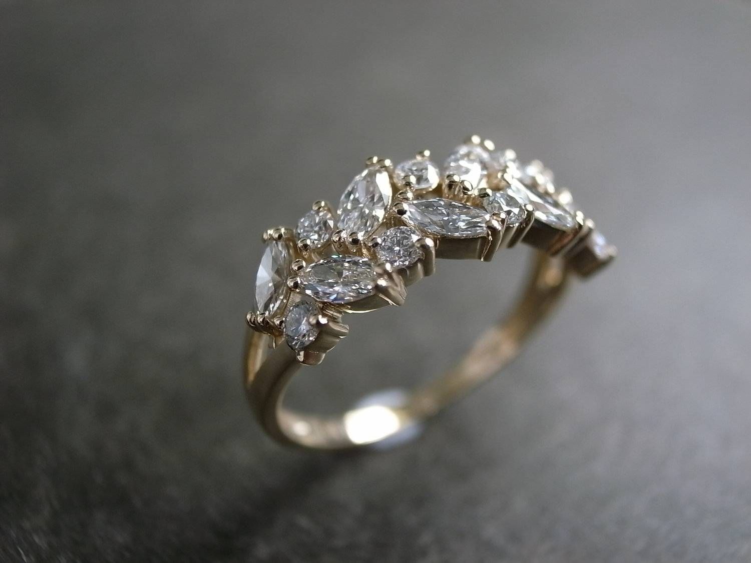 Marquise Wedding Ring / Engagement Ring / Diamond Ring / In Engagement Rings Wedding Bands (View 12 of 15)