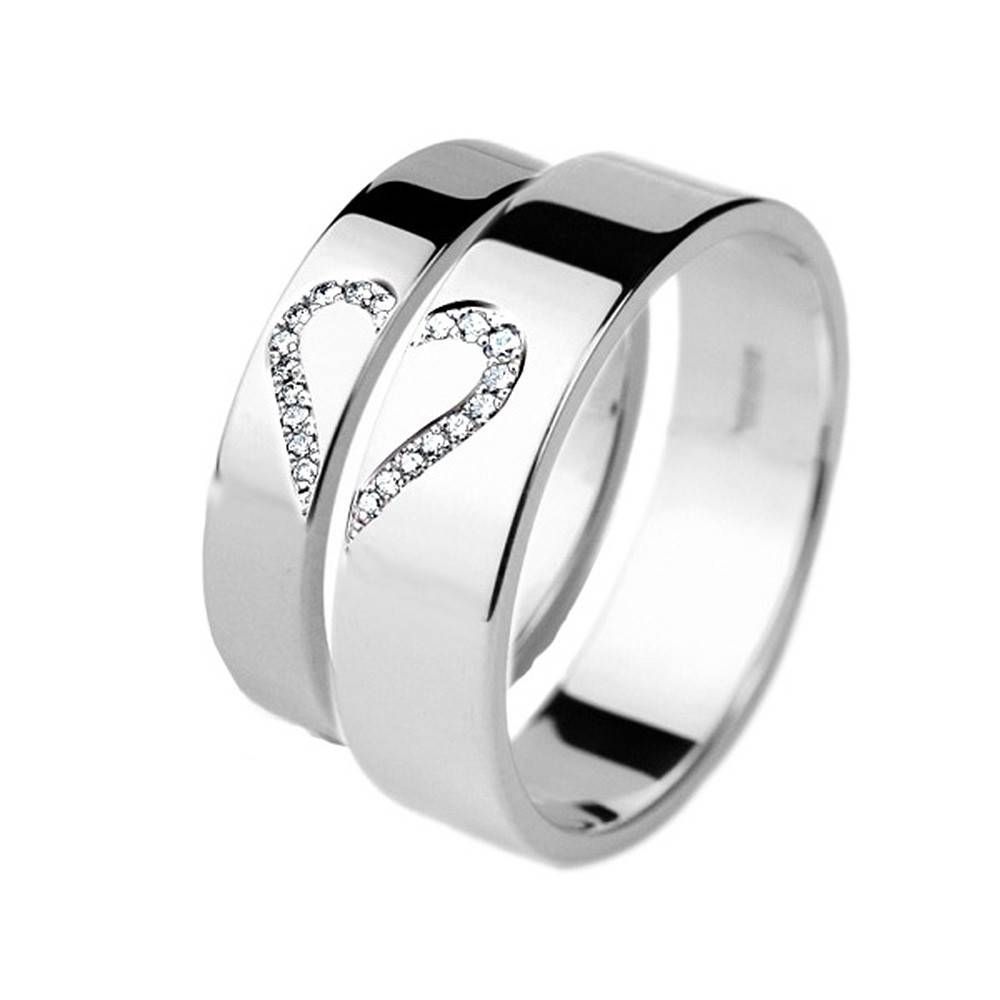 Matching 9ct White Gold Wedding Rings His And Hers Diamond Set Pertaining To Matching Wedding Bands Sets For His And Her (View 1 of 15)