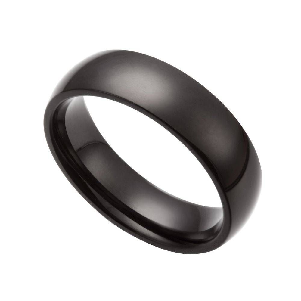 Men Women Black 6mm Stainless Steel Wedding Band Ring Size 5 14 In Black Stainless Steel Wedding Bands (View 7 of 15)