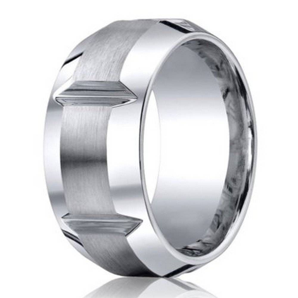 Men's Cobalt Chrome Wedding Ring From Benchmark | 10mm With Regard To Contemporary Mens Wedding Rings (View 14 of 15)