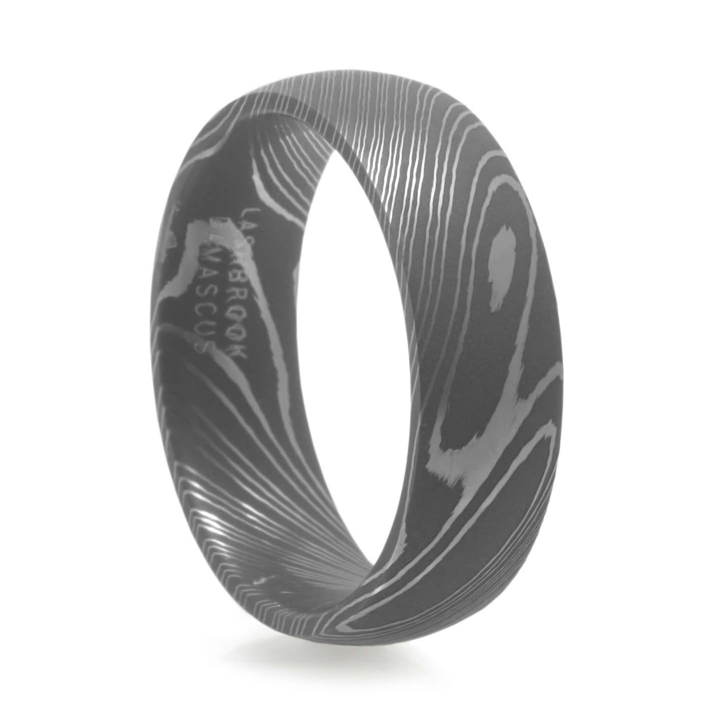 Men's Damascus Steel Ring – Lashbrook – Men's Wedding Band With Steel Wedding Bands (View 1 of 15)