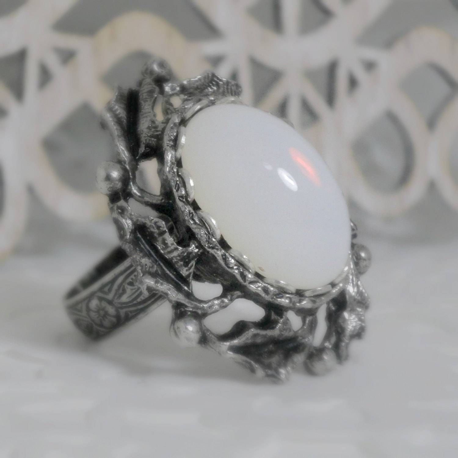 Moonstone Ring Wiccan Jewelry Pagan Jewelry Wicca For Pagan Engagement Rings (View 11 of 15)