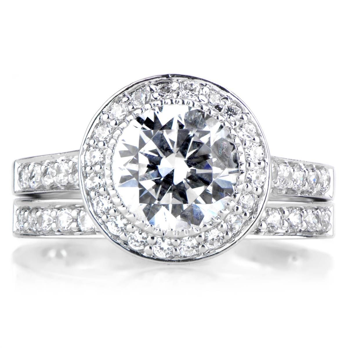 Nyeasia's Round Cut Cz Wedding Ring Set Within Cz Diamond Wedding Rings (View 12 of 15)