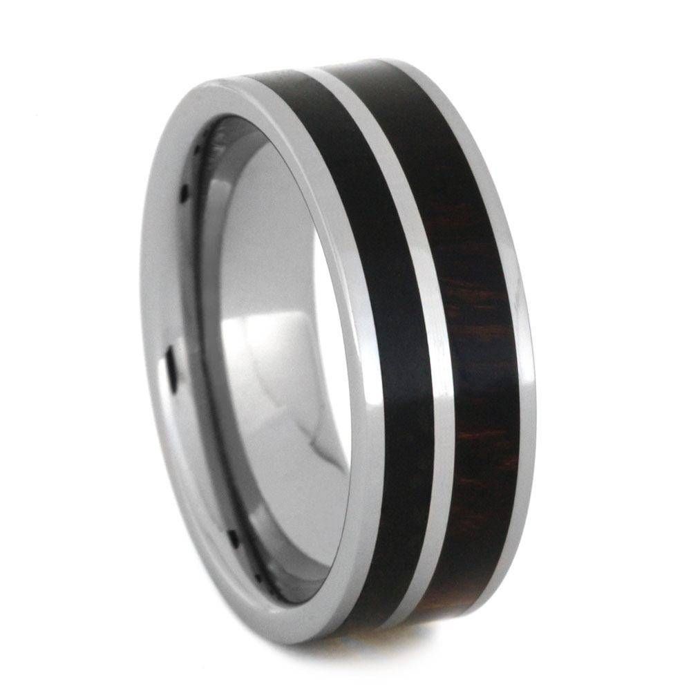 Obsidian Wedding Band, Titanium Ring With Stainless Steel Screws Regarding Obsidian Wedding Bands (View 1 of 15)