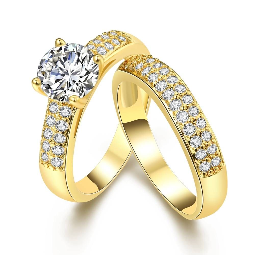 Online Get Cheap Wedding Rings Pair 18k Gold Men  Aliexpress Inside Pair Wedding Rings (View 10 of 15)