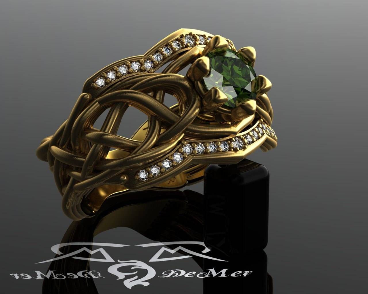 Organic Woven Elven Knot Work Woven Engagement Ring With Zelda Inside Elven Engagement Rings (View 5 of 15)