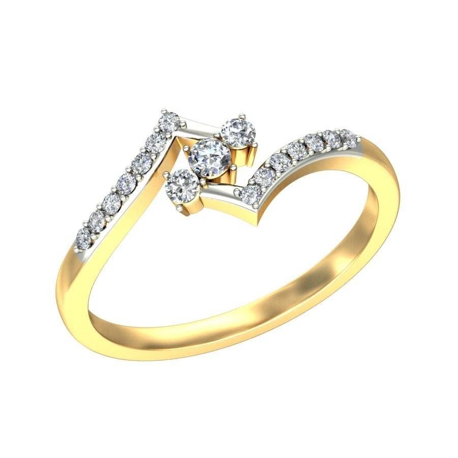 Perfect Three Stone Round Diamond Ring Design For Women Within Engagement Rings Designs For Women (View 12 of 15)