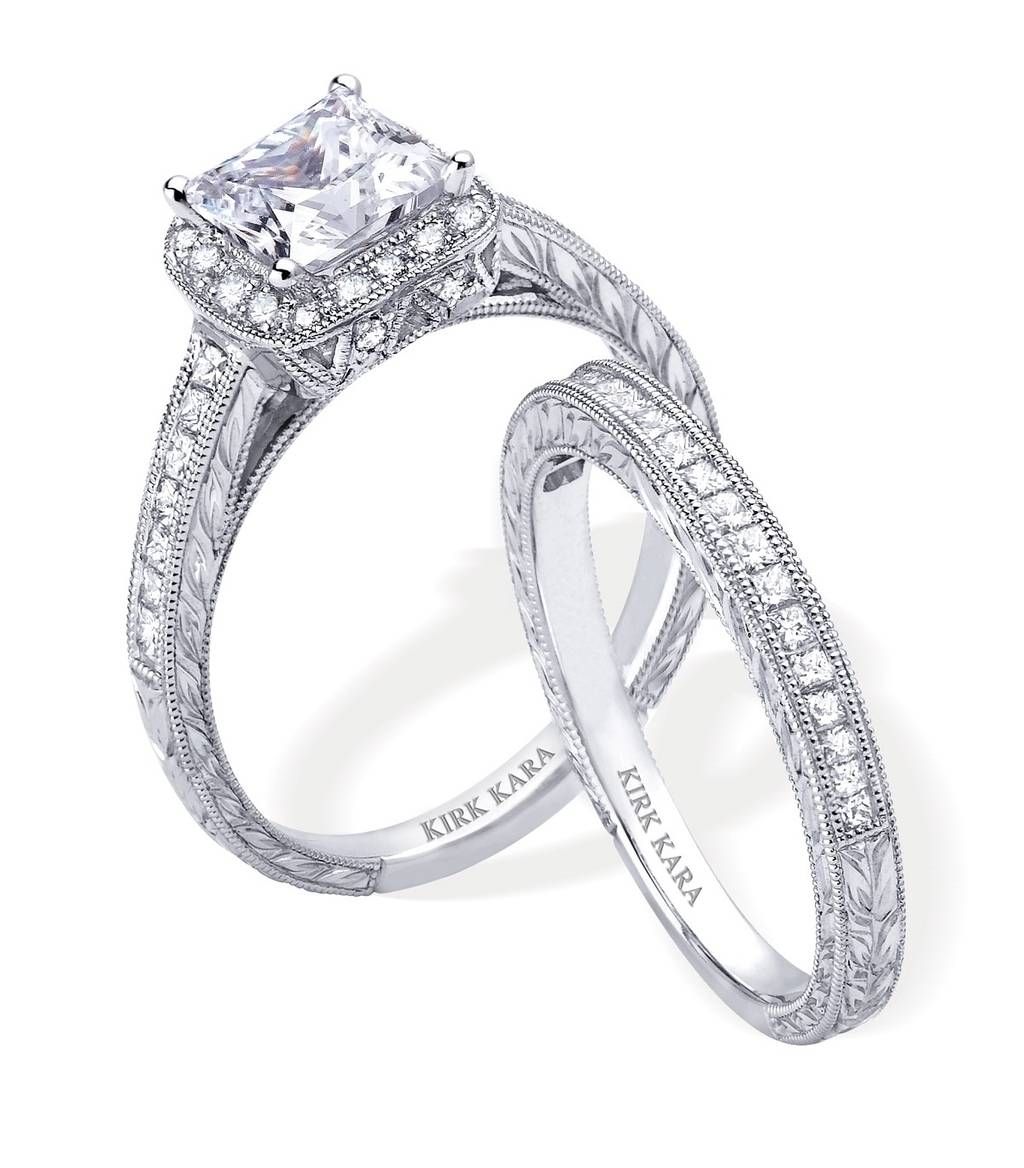 Platinum And Diamond Engagement Ring And Wedding Band Setkirk Kara Pertaining To Engagement Rings And Wedding Band Set (View 10 of 15)