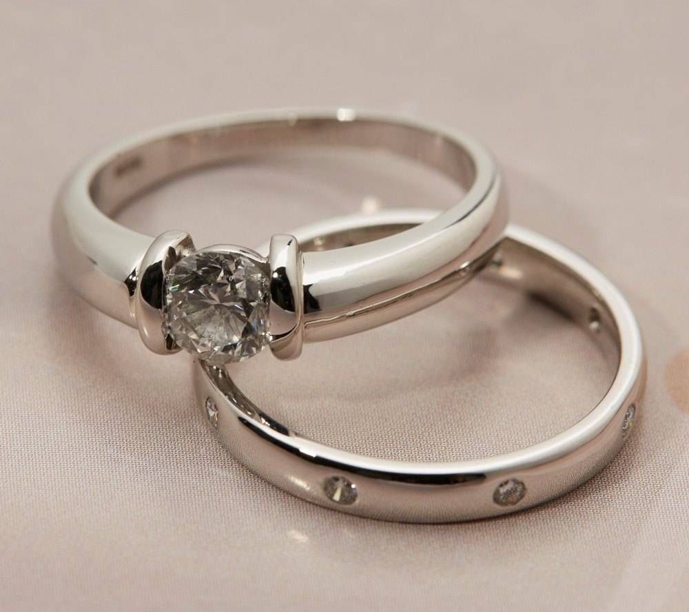 Platinum Diamond Engagement & Wedding Ring Set Com582 | Second Throughout Platinum Diamond Wedding Rings Sets (View 15 of 15)