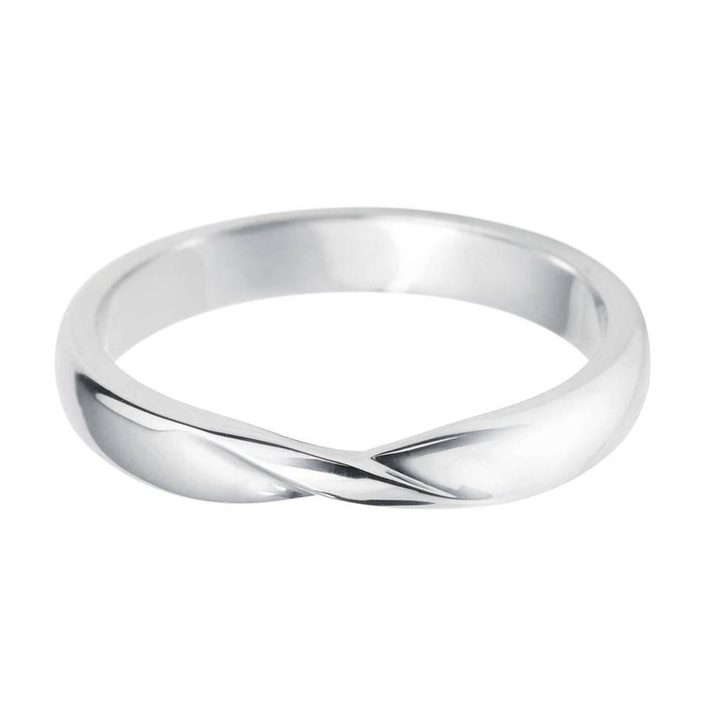 Platinum Ladies Ribbon Twist Shaped Wedding Ring At Berry's Jewellers With Regard To Platinum Wedding Rings For Him (View 13 of 15)