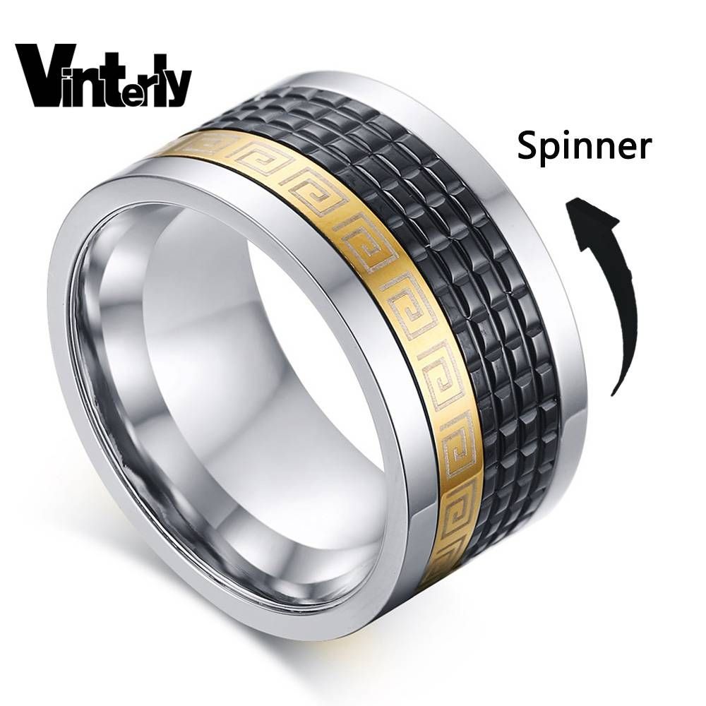 Popular Gold Spinner Rings Buy Cheap Gold Spinner Rings Lots From Within Men's Spinner Wedding Bands (View 3 of 15)