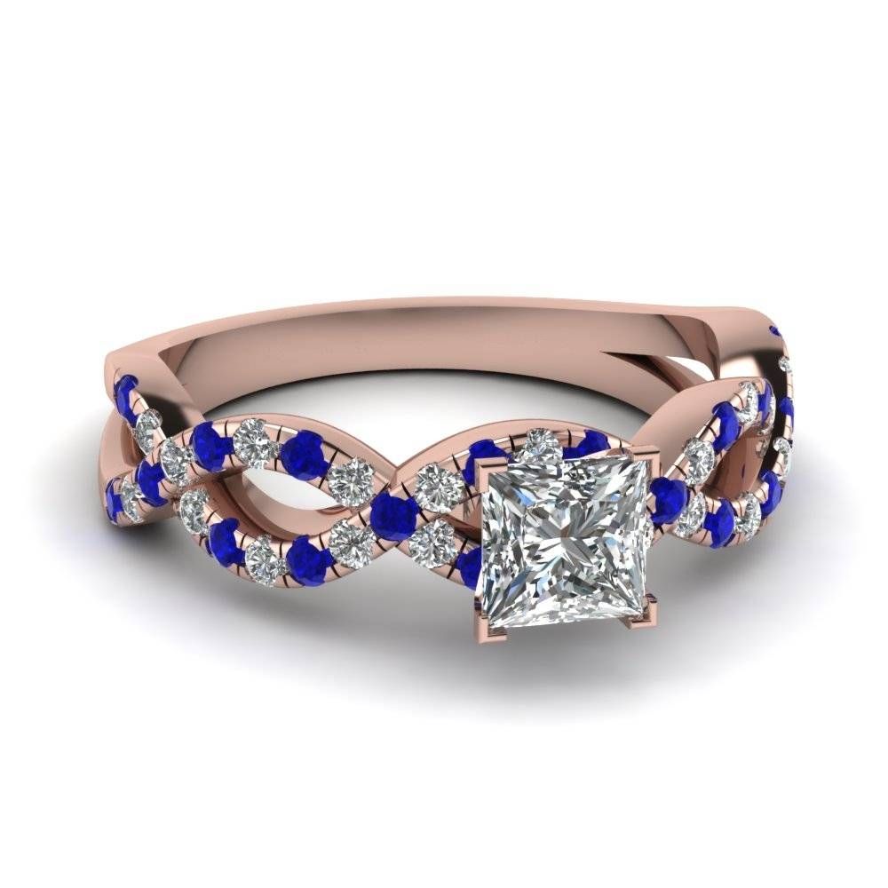 Princess Cut Blue Sapphire Engagement Rings In Sapphire Wedding Rings (View 8 of 15)