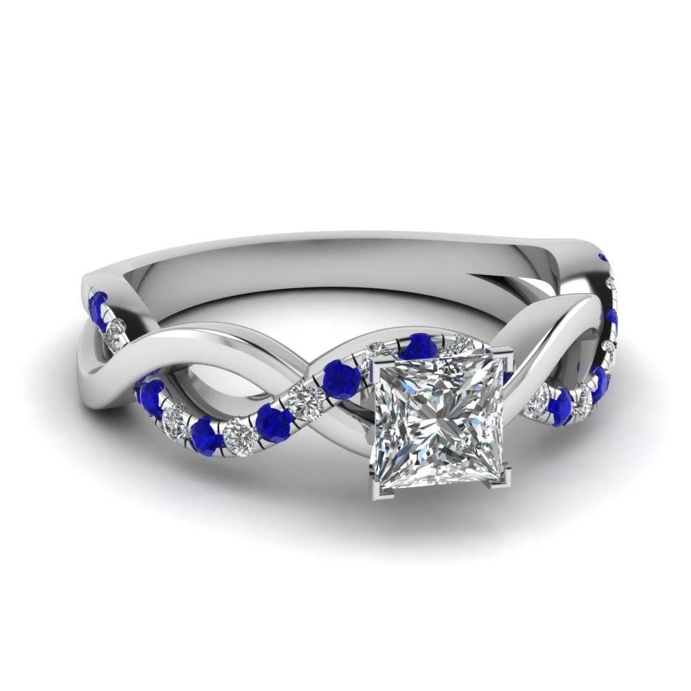 Princess Cut Blue Sapphire Engagement Rings Pertaining To Princess Cut Sapphire Engagement Rings (View 2 of 15)