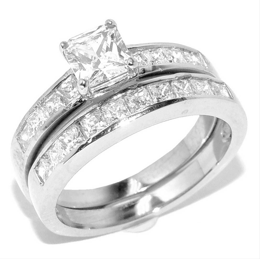 Princess Cut Diamond Wedding Ring Sets Princess Cut Wedding Rings In Princess Cut Diamond Wedding Rings For Women (View 11 of 15)
