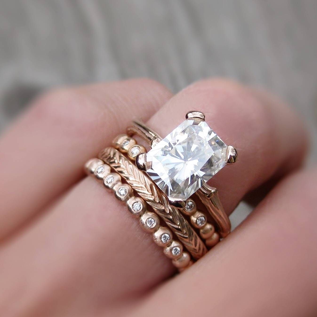 Radiant Diamond Rings | Wedding, Promise, Diamond, Engagement Regarding Radiant Wedding Rings (View 5 of 15)