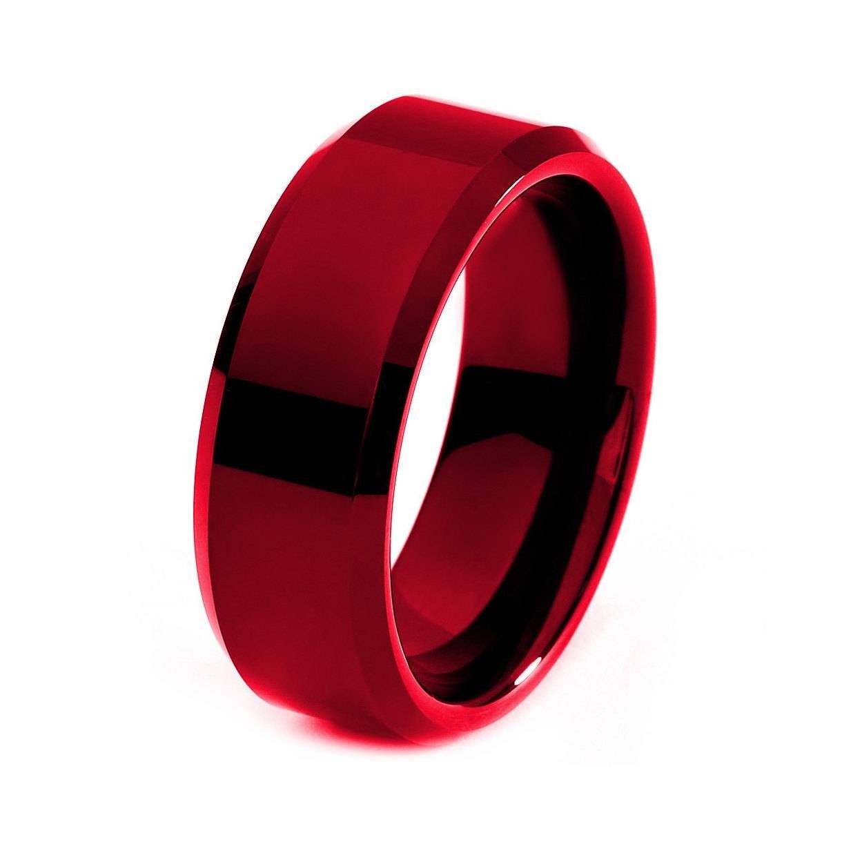 Red Titanium Ring, Red Men Titanium Rings, Red  | Ringscollection With Regard To Red Men's Wedding Bands (View 10 of 15)