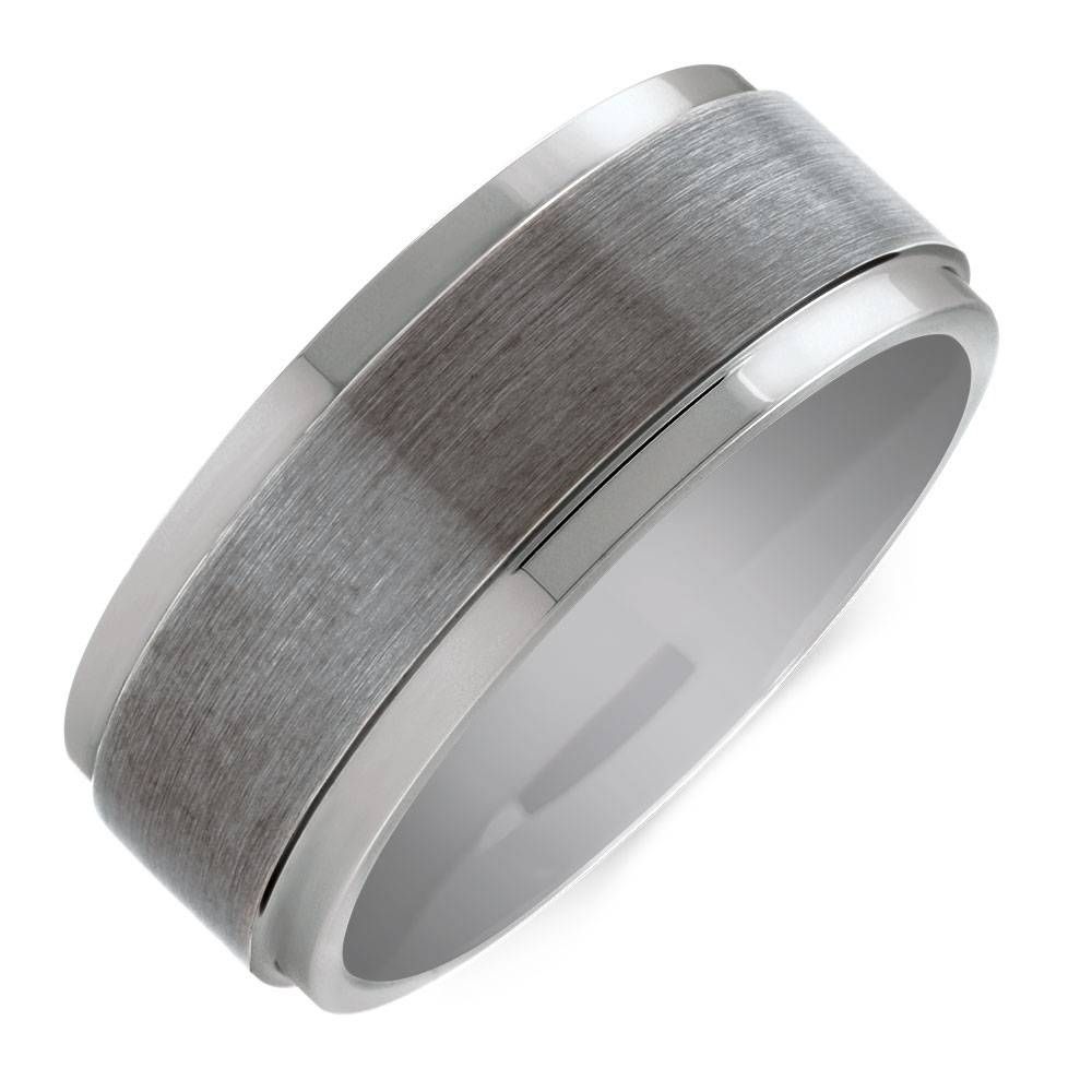 Ring In Grey Tungsten For Grey Tungsten Wedding Bands (View 3 of 15)