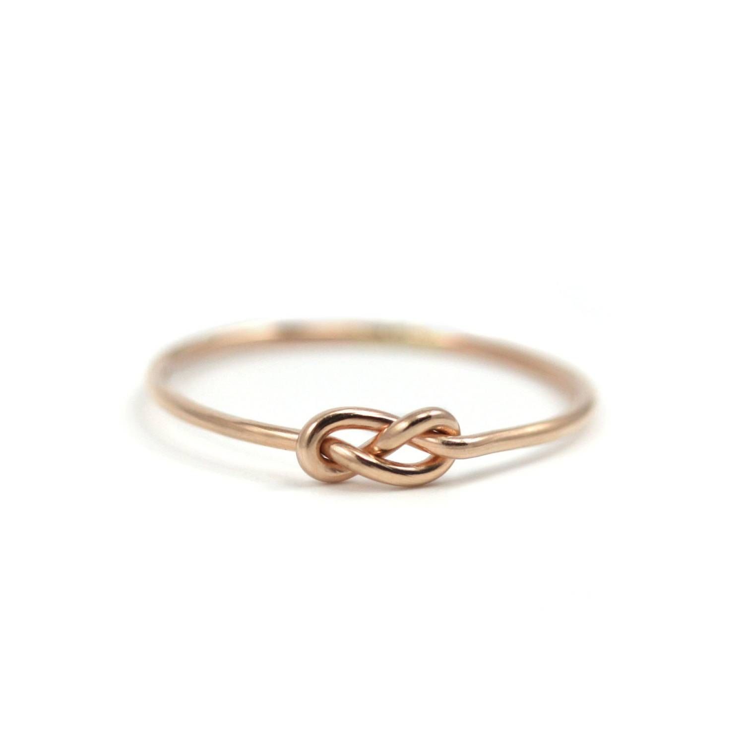 Rose Gold Infinity Knot Ring Handmade Gold Filled Knot Ring Inside Infinity Knot Engagement Rings (View 7 of 15)