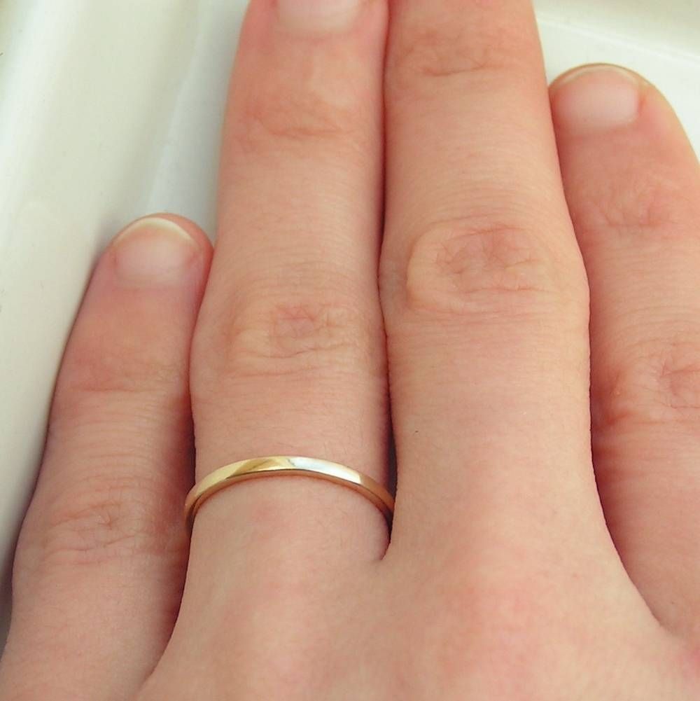 Skinny 9k Yellow Gold Band – Anna Rei Jewellery With Regard To Skinny Wedding Bands (View 1 of 15)