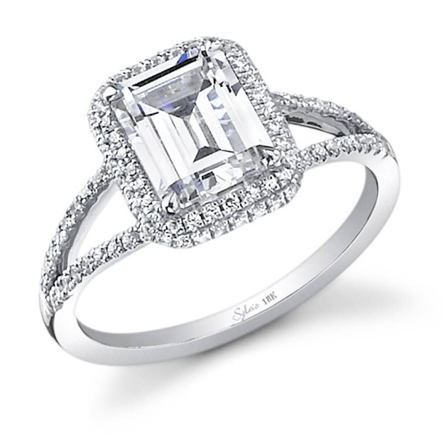 Split Shank Emerald Diamond Engagement Rings Inside Split Shank Wedding Rings (View 8 of 15)