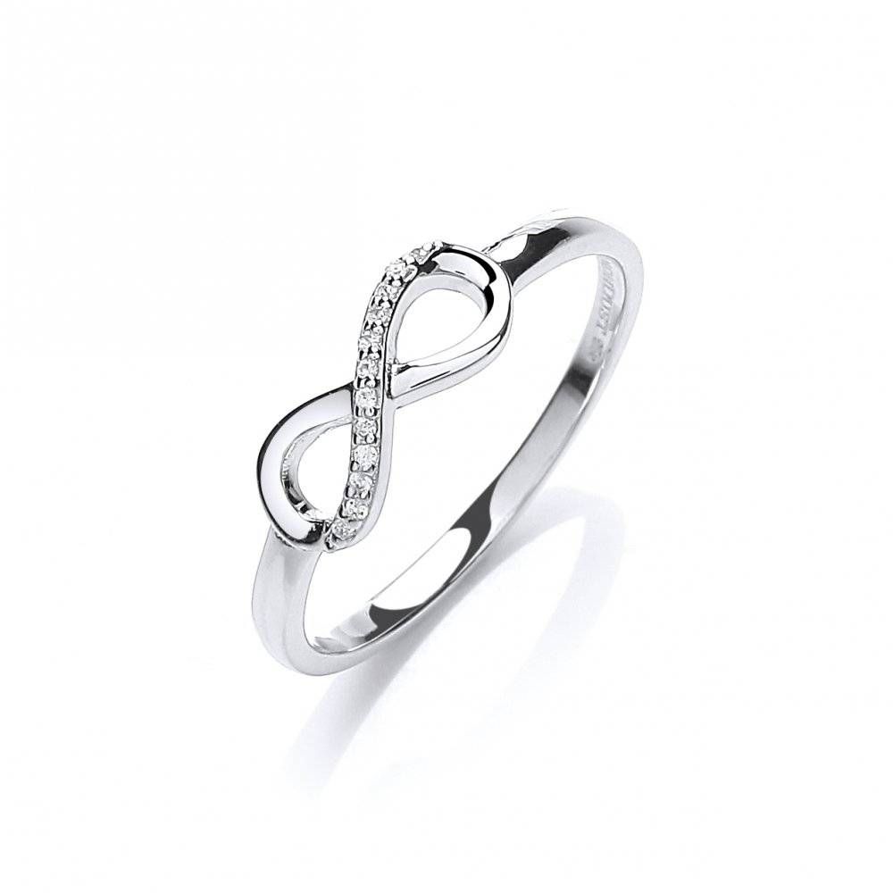 Swarovski® Zirconia Pave Set Eternity Silver Ringdavid Deyong Within Engagement Rings With Infinity Symbol (View 7 of 15)