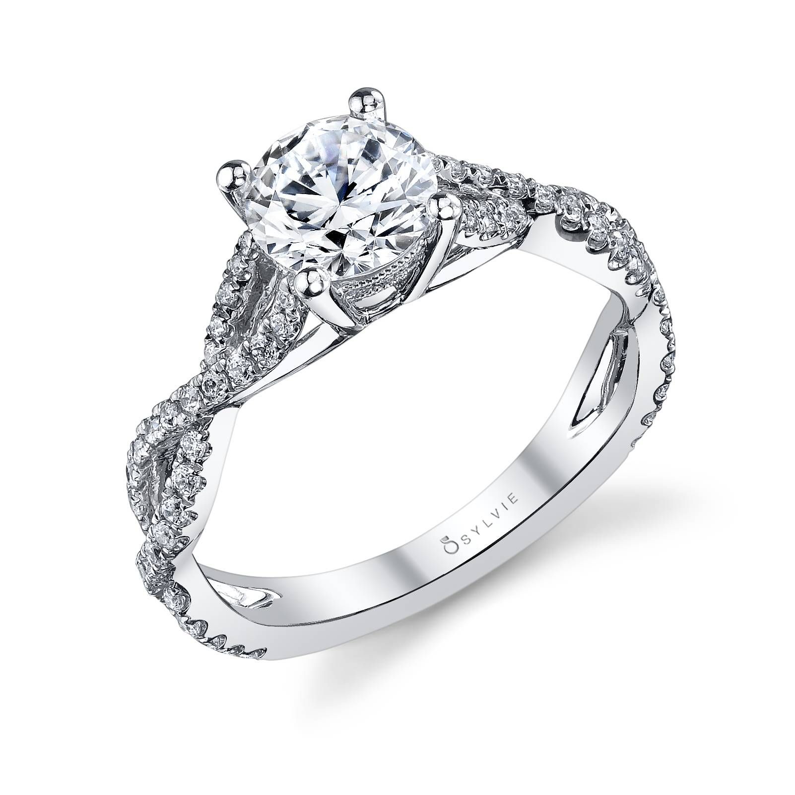 Sylvie Infinity Shank Prong Set Engagement Ring – Alexis Diamond Regarding Infinity Wedding Rings (View 9 of 15)