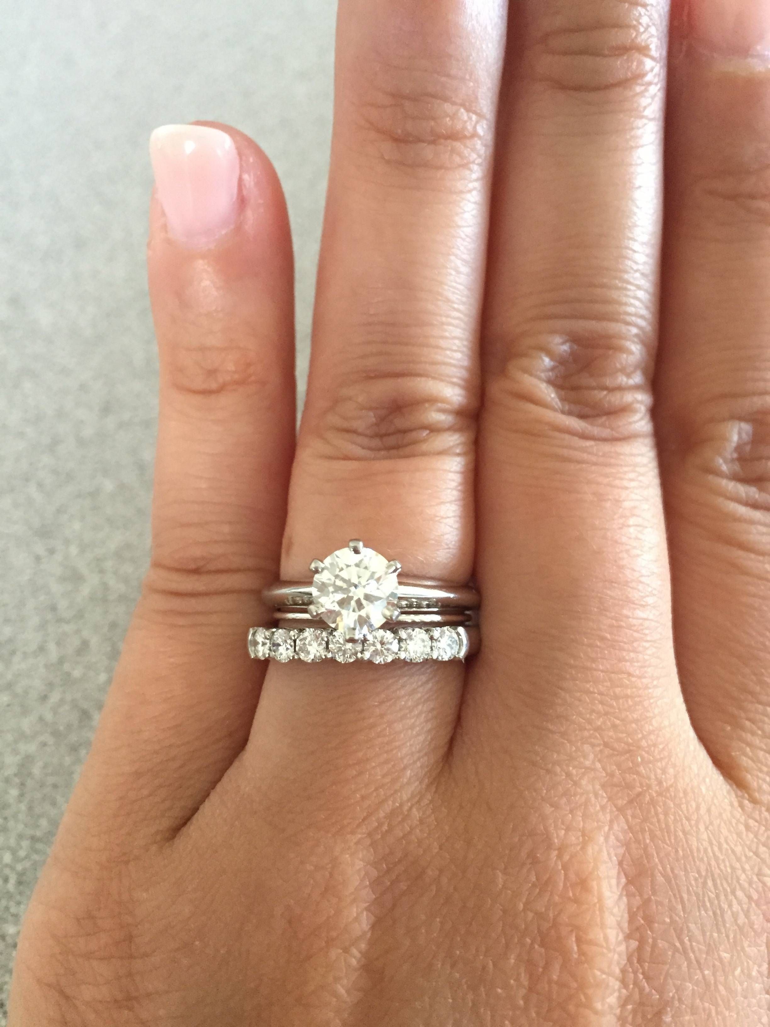 Tiffany Solitaire With Flush Wedding Band? – Weddingbee For Tiffanys Wedding Bands (View 2 of 15)