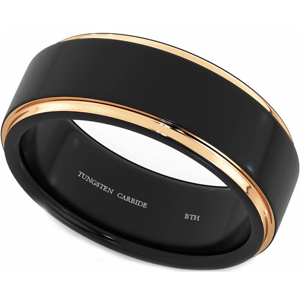 Tungsten Carbide Rose Gold Wedding Engagement Jewelry Band Ring Throughout Tungsten And Rose Gold Wedding Bands (View 9 of 15)