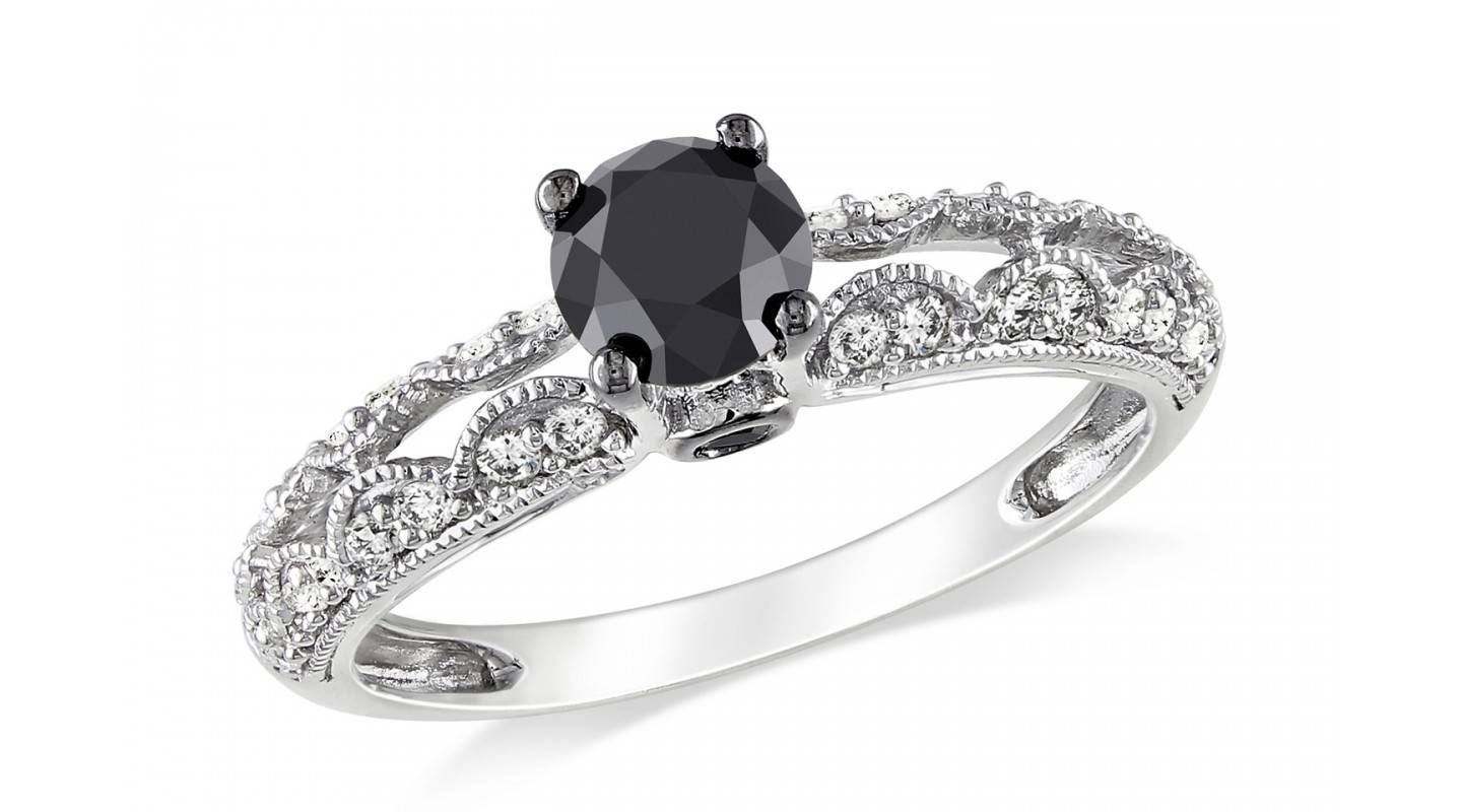 Unique Black Diamond Rings | Wedding, Promise, Diamond, Engagement Inside Black Diamond Wedding Rings For Her (View 5 of 15)