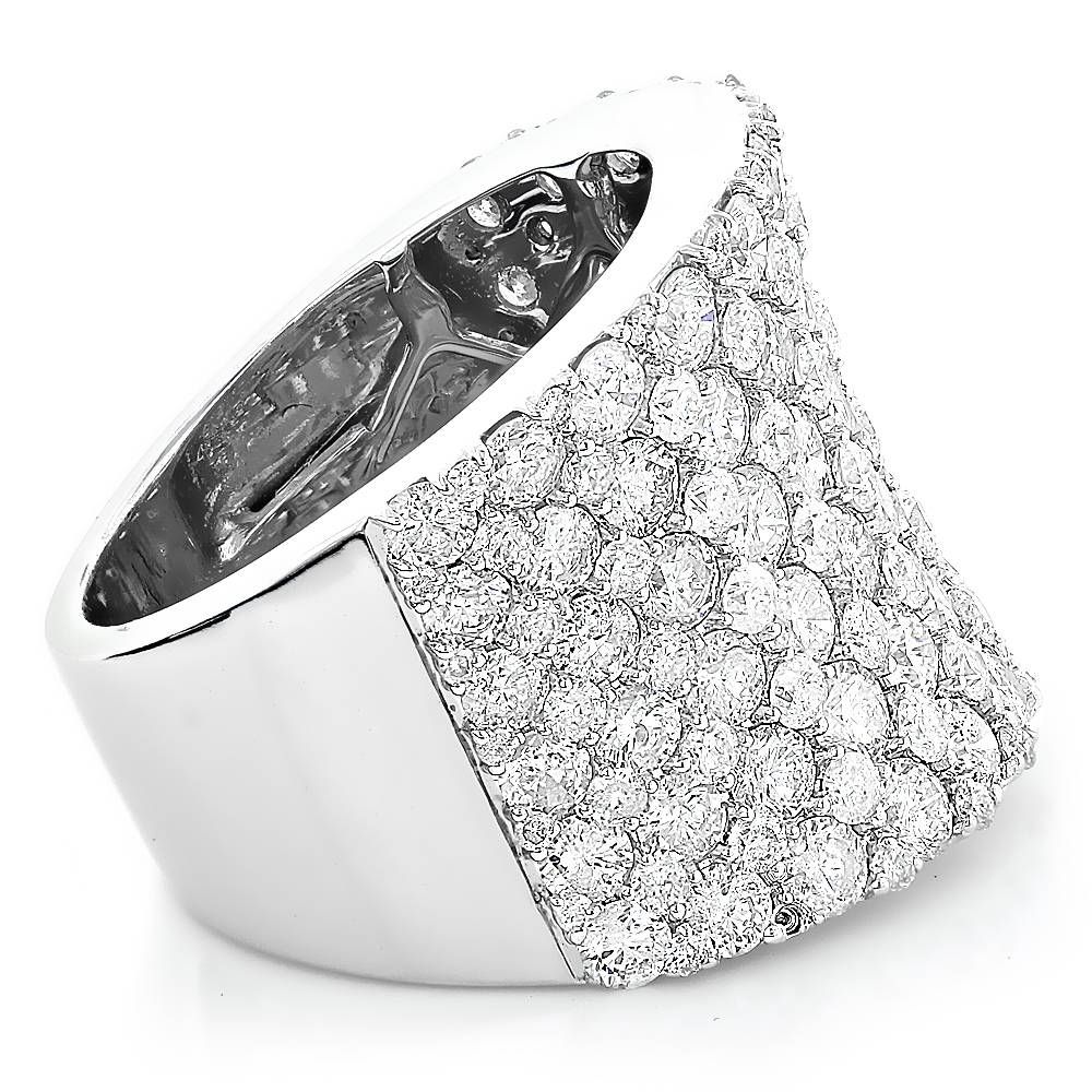 Unique Diamond Wedding Bands: 8 Carat Ladies Pave Diamonds Ring Inside Unusual Diamond Wedding Bands (View 15 of 15)
