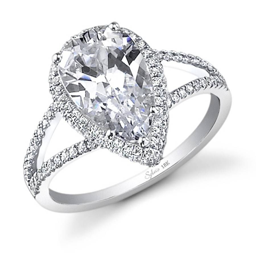 Vintage Split Shank Pear Diamond Engagement Ring | Diamond Inside Pear Shaped Engagement Rings Diamond Settings (View 14 of 15)