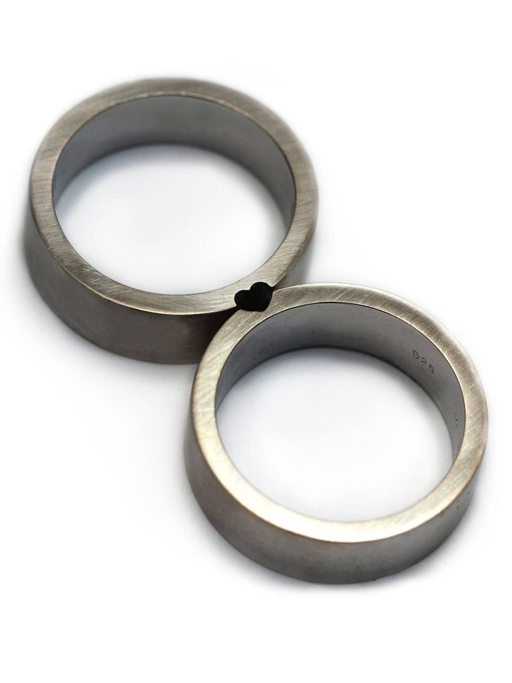 Wedding Ring Set Heart Ring Love Ring Sterling Silver Regarding Silver Wedding Rings For Men (View 7 of 15)