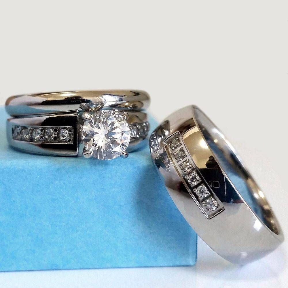 Wedding Ring Set His And Hers Match Bands Mens Womens Engagement Intended For His And Her Wedding Bands Sets (Photo 37 of 339)