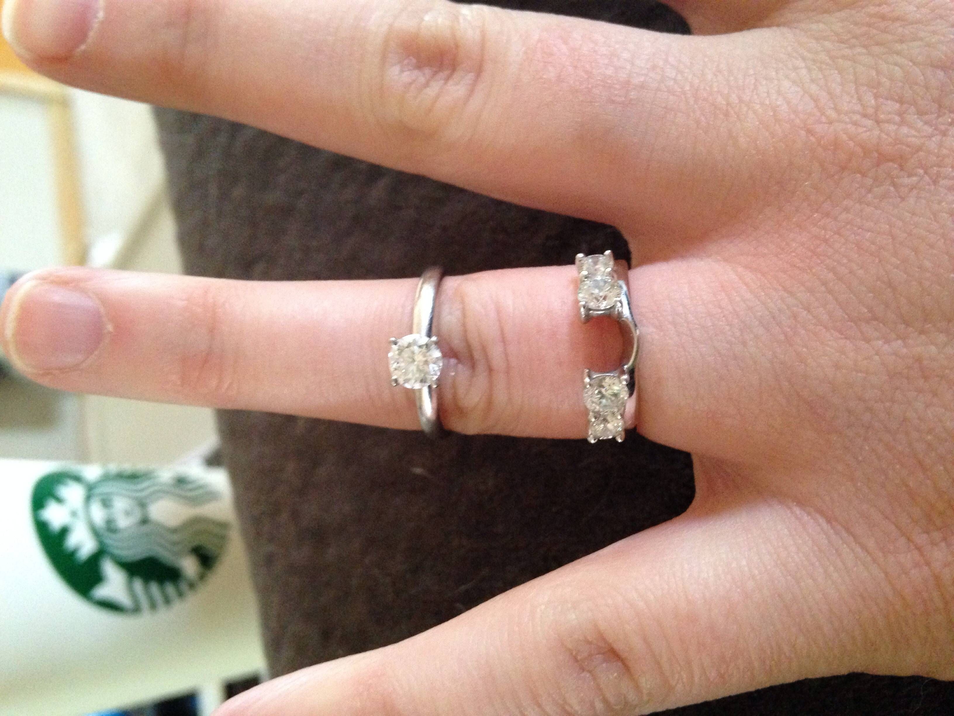 Wedding Rings : Emerald Cut Engagement Ring And Wedding Band Inside Engagement Rings Wrap Around Band (View 1 of 15)