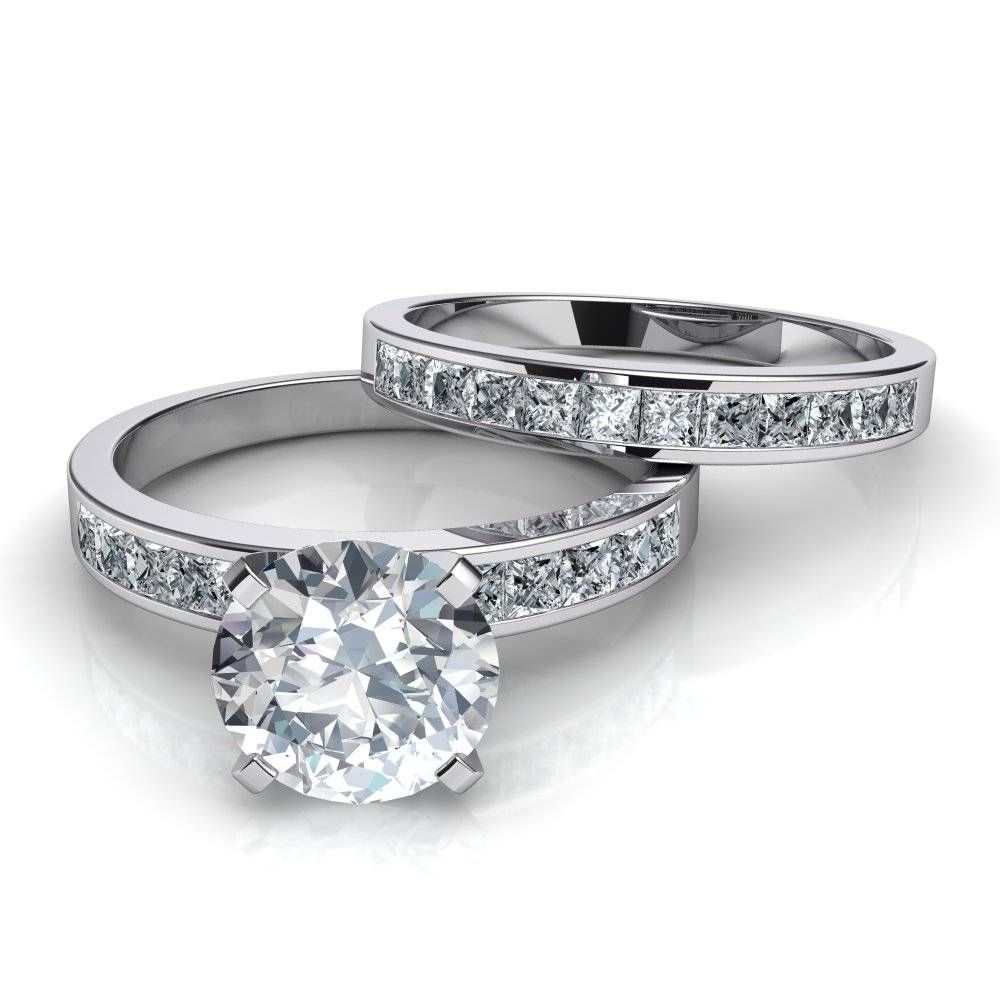 Wedding Rings : Engagement Ring Wedding Band Sets Princess Cut Pertaining To Interlocking Engagement Rings Wedding Band (View 1 of 15)