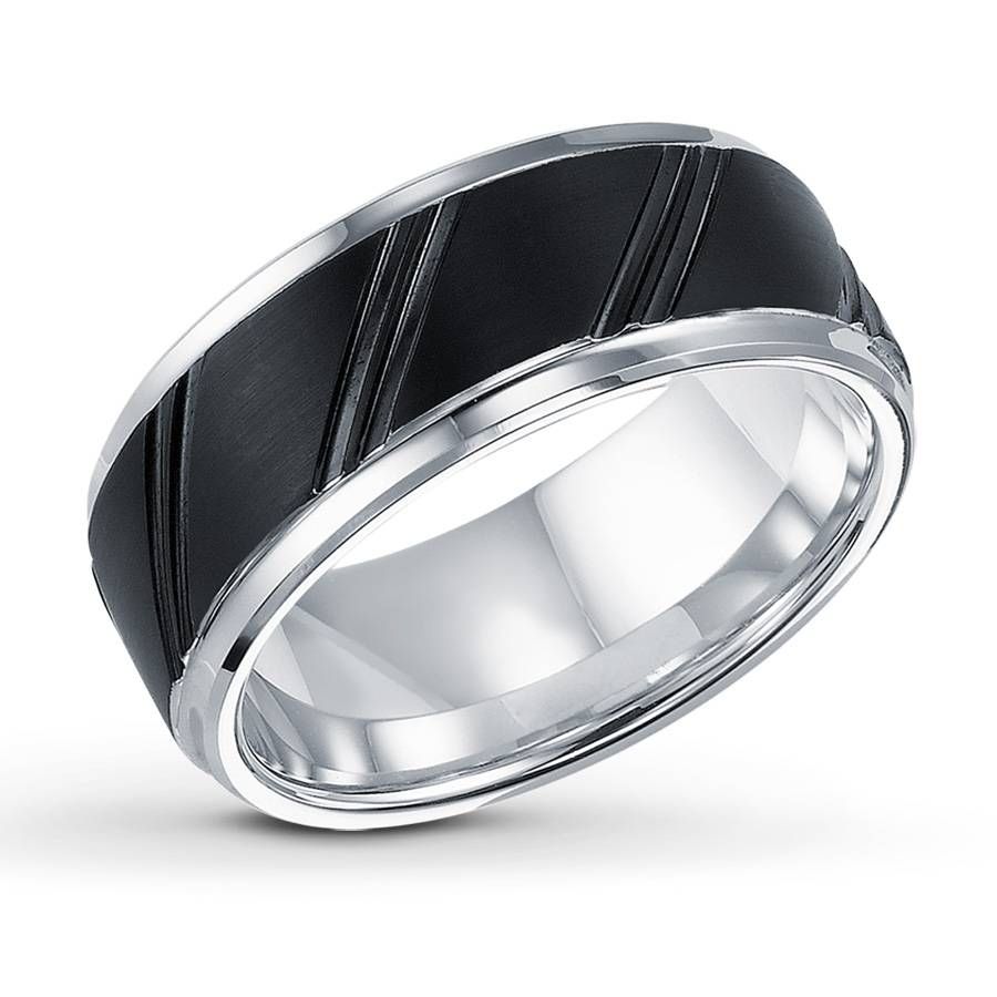 Wedding Rings : Mens Tungsten Wedding Bands Striking Design Of In Black And Silver Men&#039;s Wedding Bands (View 5 of 15)