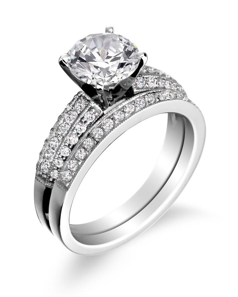 Wedding Rings : Wedding Rings For Bride Gold Wedding Ring Sets Within Interlocking Engagement Rings Wedding Band (View 4 of 15)