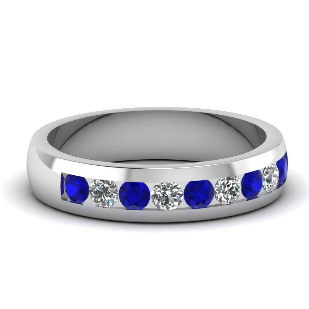 Wedding Rings : White Gold And Blue Mens Wedding Band White Gold Within Mens Blue Sapphire Wedding Bands (View 12 of 15)