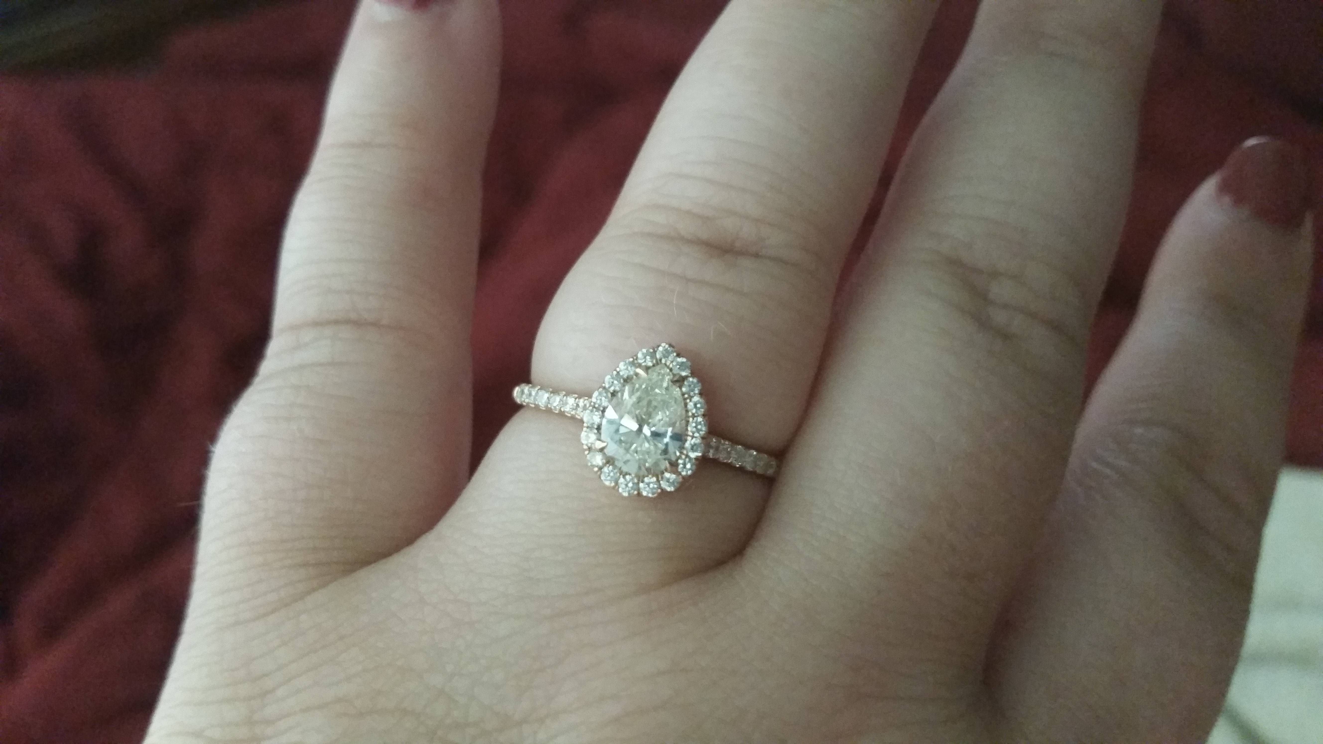 What Wedding Band For With A Pear Shaped Ring? – Weddingbee Inside Pear Shaped Engagement Rings And Wedding Band (View 7 of 15)
