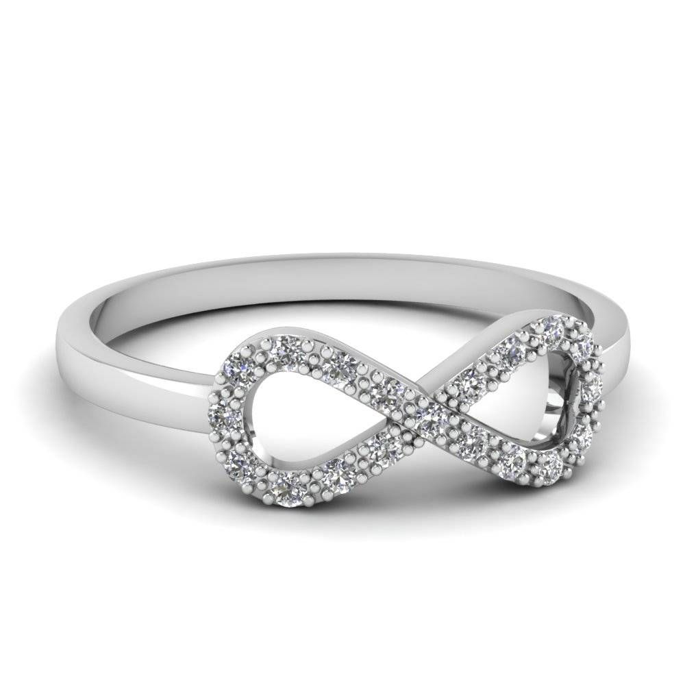 White Gold White Diamond Round White Diamond Engagement Ring In With Regard To Infinity Diamond Wedding Rings (View 3 of 15)
