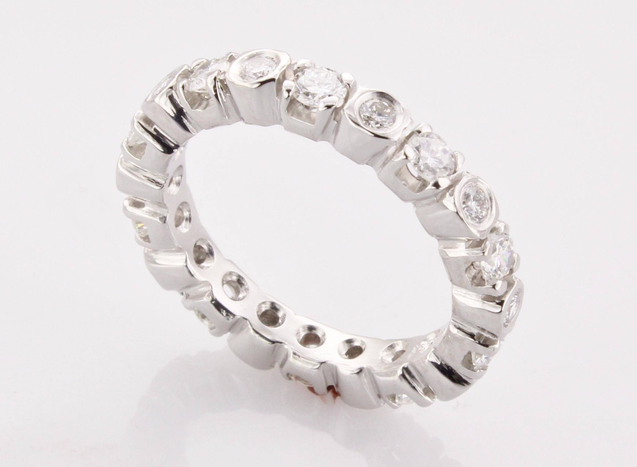 Women's Platinum Eternity Band – Made In Boston Ma With Regard To Unusual Diamond Wedding Bands (View 13 of 15)
