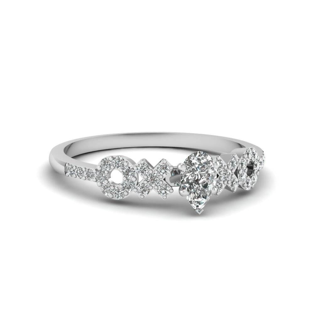 X O Pave Set Diamond Womens Wedding Ring In 14k White Gold Inside White Gold Wedding Rings For Women (View 2 of 15)