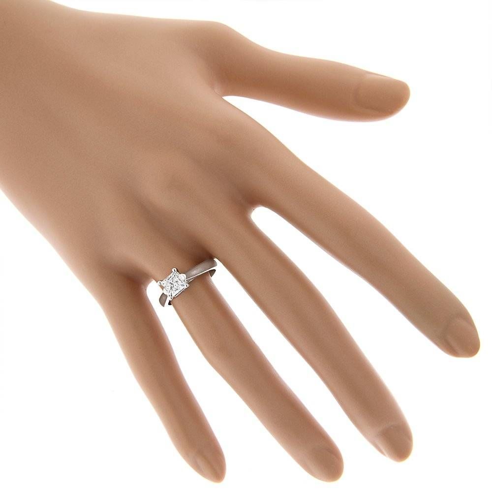 1 Carat Princess Cut Solitaire Diamond Engagement Ring 14k White Gold Regarding 14k Princess Cut Engagement Rings (View 15 of 15)