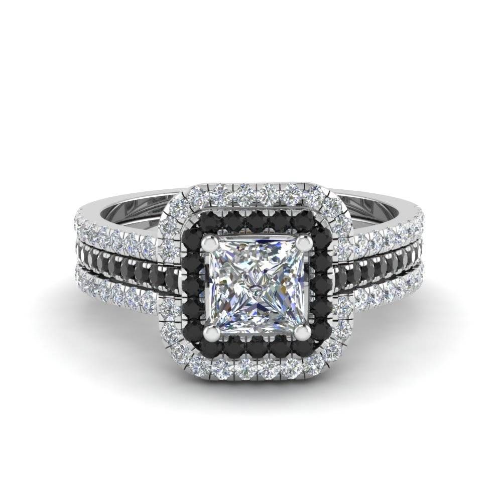 14k White Gold Princess Cut Black Diamond Engagement Rings With Black And White Princess Cut Diamond Engagement Rings (View 3 of 15)